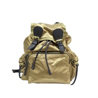 金色尼龍 黑色牛皮 The Rucksack 後背包【BURBERRY 巴寶莉】 4033301