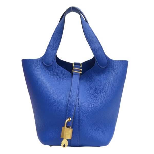 電光藍 Taurillon 牛皮 Picotin Lock 18 手提包 U刻 金扣【HERMES 愛馬仕】 H056289CC