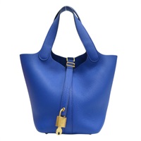電光藍 Taurillon 牛皮 Picotin Lock 18 手提包 U刻 金扣【HERMES 愛馬仕】 H056289CC