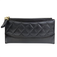 黑色 牛皮 Gabrielle Zipped 拉鍊長夾【CHANEL 香奈兒】