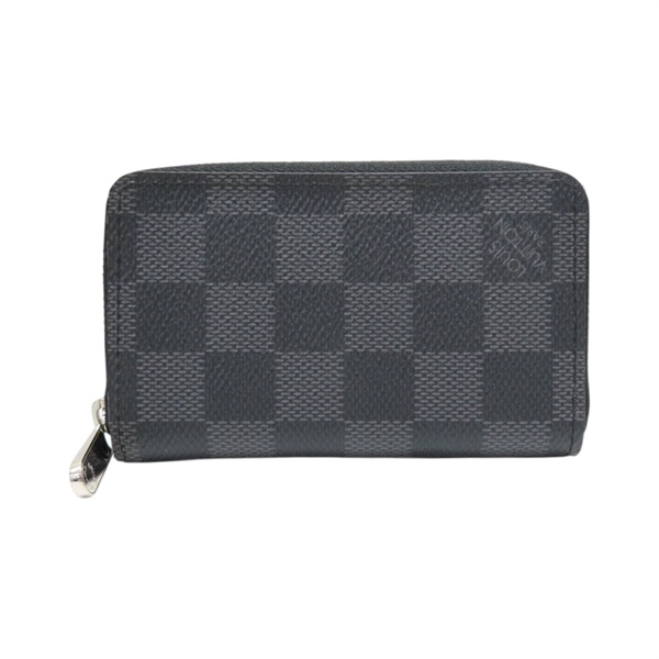 黑色 棋盤格 帆布 Zip Coin Case 零錢包 短夾【LOUIS VUITTON LV 路易威登】 N63076