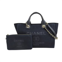 黑色 帆布 Deauville 沙灘包 手提包 AS3257【CHANEL 香奈兒】 AS3257