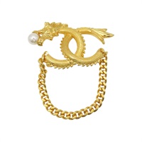 金色 鍍金 金龍含珠 胸針【CHANEL 香奈兒】 AB9978