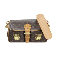 棕色 原花 帆布 Hudson PM 肩背包【LOUIS VUITTON LV 路易威登】 M40027