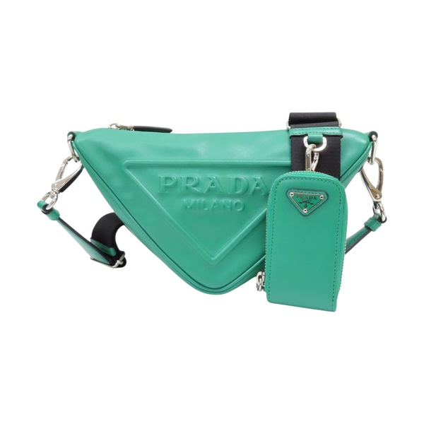 綠色 牛皮 肩背包【PRADA 普拉達】 1BH190