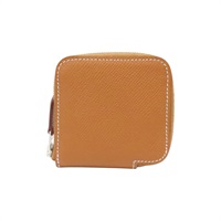 金棕色 Epsom牛皮 絲巾 零錢包 U刻【HERMES 愛馬仕】