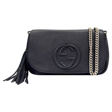 黑色 牛皮 Soho Chain 肩背包【GUCCI 古馳】 336752