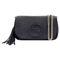 黑色 牛皮 Soho Chain 肩背包【GUCCI 古馳】 336752