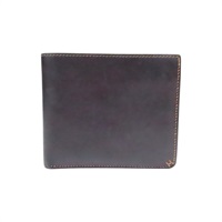 黑色 牛皮 對折短夾 W刻【HERMES 愛馬仕】