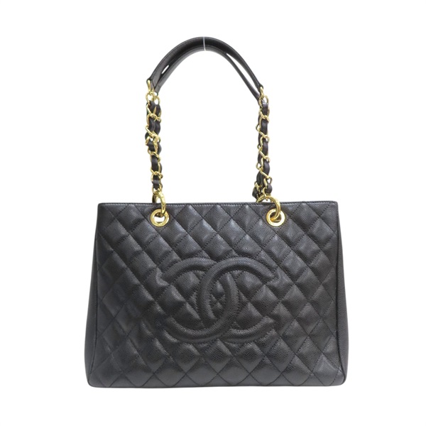 黑色 荔枝紋 牛皮 GST 肩背包 無卡【CHANEL 香奈兒】 A50995