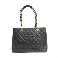 黑色 荔枝紋 牛皮 GST 肩背包 無卡【CHANEL 香奈兒】 A50995