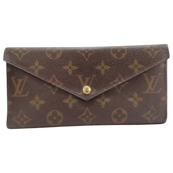 棕色 原花 PVC塗層帆布 Portefeuille Origami 長夾【LOUIS VUITTON LV 路易威登】 M40487