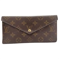 棕色 原花 PVC塗層帆布 Portefeuille Origami 長夾【LOUIS VUITTON LV 路易威登】 M40487