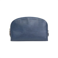 藍色 EPI 水波紋 牛皮 Cosmetic Pouch 手拿包 M40638【LOUIS VUITTON LV 路易威登】 M40638
