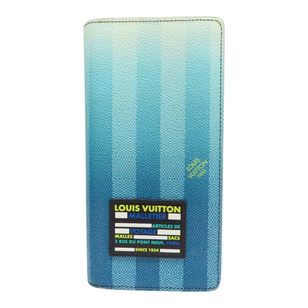 藍色 漸層 PVC塗層帆布 Stripe Brazza 長夾【LOUIS VUITTON LV 路易威登】 M81318