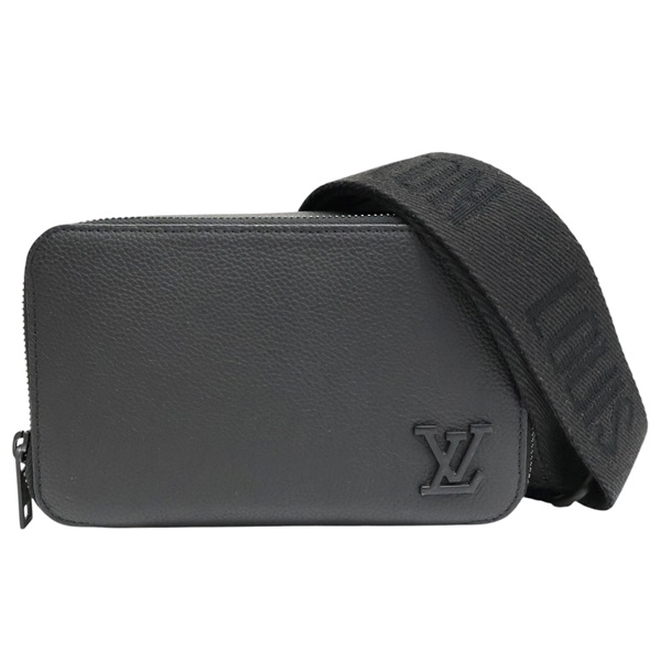 黑色 Aerogram 牛皮 Alpha Wearable Wallet 肩背包【LOUIS VUITTON LV 路易威登】 M59161