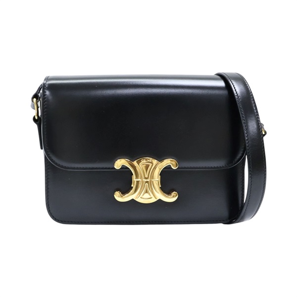 黑色 牛皮 TEEN TRIOMPHE 肩背包【CELINE 賽琳】 188423