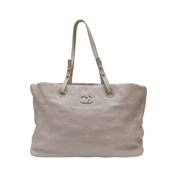 米灰色 牛皮 肩背包 銀釦 (無卡)【CHANEL 香奈兒】 A48019