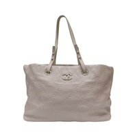 米灰色 牛皮 肩背包 銀釦 (無卡)【CHANEL 香奈兒】 A48019