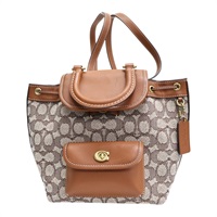 棕色 提花帆布 RIYA 21 Mini 後背包【COACH 寇馳】 CH591