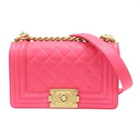 粉色 菱格紋 羊皮 BOY20 鍊帶肩背包 金釦【CHANEL 香奈兒】 A67085