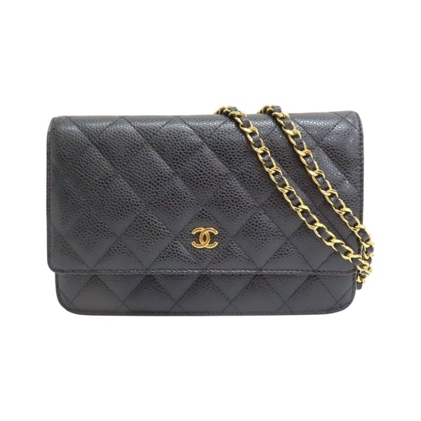 黑色 荔枝紋 牛皮 WOC 肩背包【CHANEL 香奈兒】 A33814