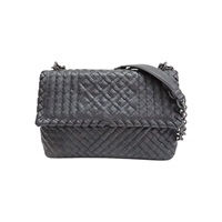 黑色 羊皮編織 Olimpia 肩背包【BOTTEGA VENETA BV 寶緹嘉】 386499