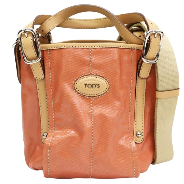 粉橘色 PVC帆布 G-Line Mini 兩用包【TOD'S托德斯】