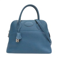 異域藍 Clemence牛皮 Bolide 31 柏莉包 兩用包 T刻 銀扣【HERMES 愛馬仕】