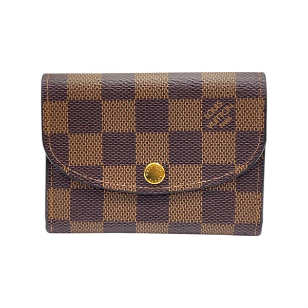 棕色 棋盤格 帆布 Rosalie card holder 零錢包 N64423 【LOUIS VUITTON LV 路易威登】 N64423