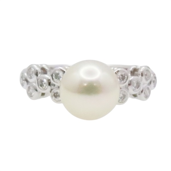 Pt900鉑金 鑽石 珍珠 戒指【MIKIMOTO 御木本】