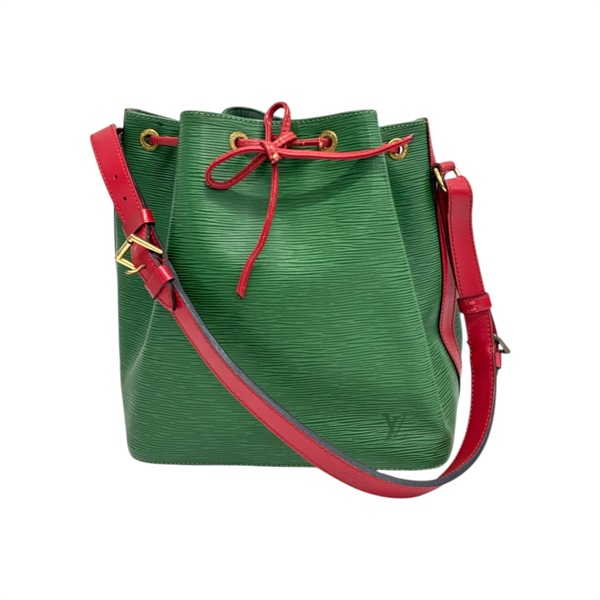 綠/紅色 EPI 水波紋 牛皮 Petit Noe 水桶包【LOUIS VUITTON LV 路易威登】 M44147