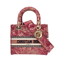 粉紅色 刺繡帆布 Lady D-Lite 两用包【Dior 迪奧 】 M0565ORWL_M33E