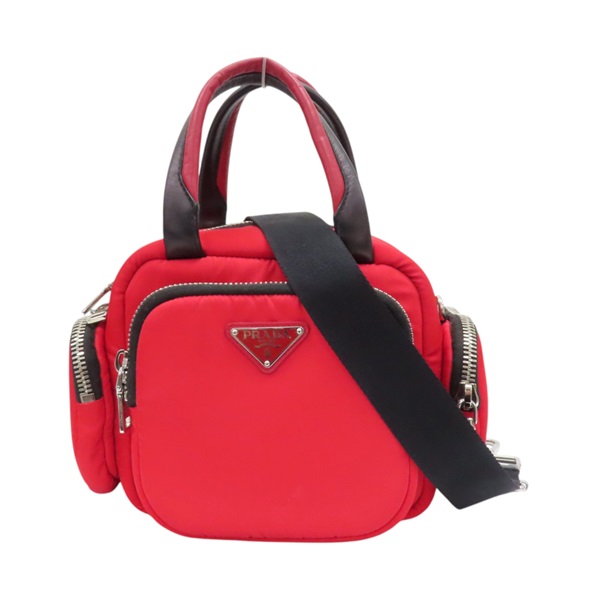 紅色 帆布 Tessuto Cargo 兩用包【PRADA 普拉達】 1BB061