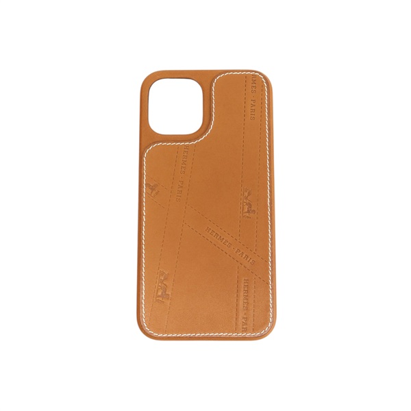 焦糖色羊皮 Bolduc iPhone12/12PRO 手機殼 Z刻【HERMES 愛馬仕】 H0007441A34