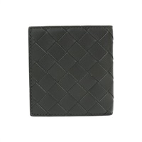 黑色 編織羊皮 Intrecciato Money Clip 兩折短夾 【BOTTEGA VENETA 寶緹嘉】 743211