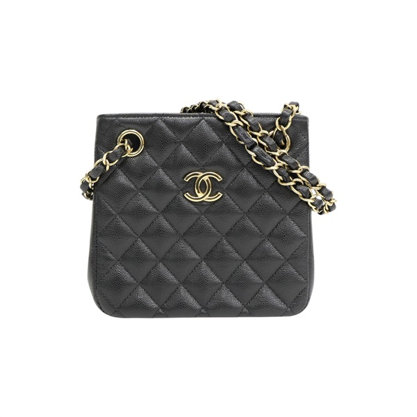 黑色牛皮 Matelasse Mini 鍊帶 肩背包 AS3176【CHANEL 香奈兒】 AS3176