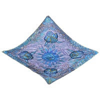 藍色 絲綢 南非之花 褶皺 pleats Carre 圍巾 60x60【HERMES 愛馬仕】