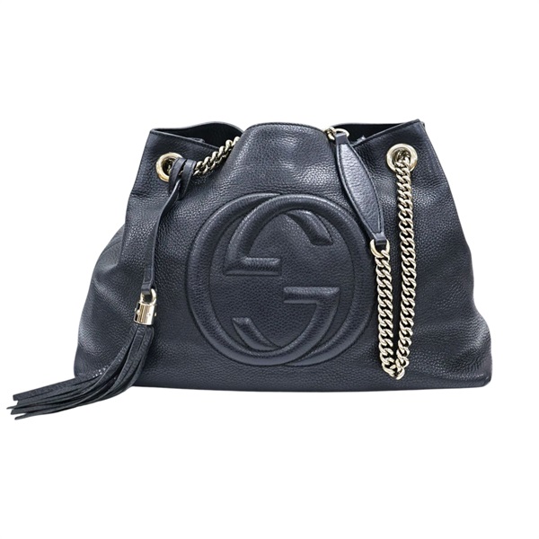 黑色 牛皮 Soho 肩背包【GUCCI 古馳】 308982
