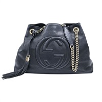黑色 牛皮 Soho 肩背包【GUCCI 古馳】 308982