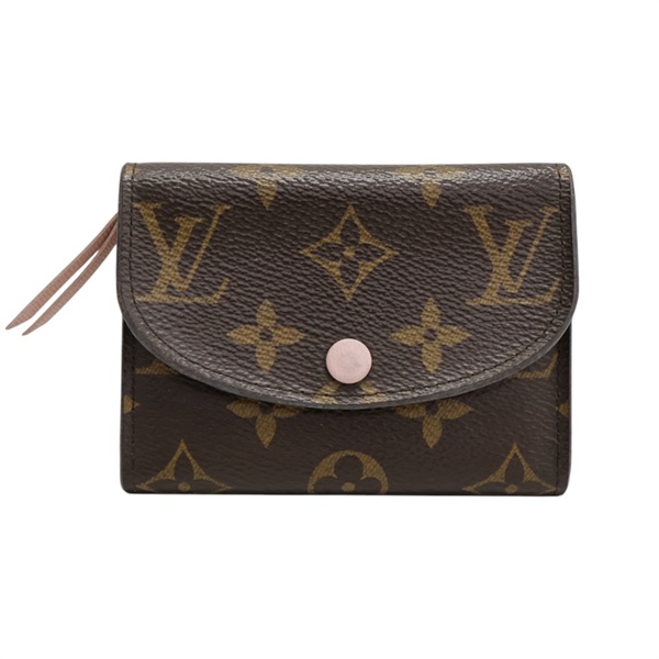 棕色 原花帆布 Rosalie 扣式 短夾【LOUIS VUITTON LV 路易威登】 M62361