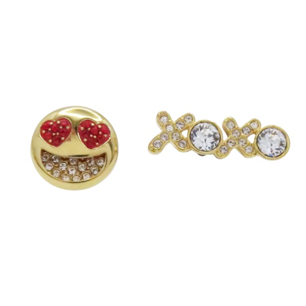 金色 笑臉 針式耳環【Swarovski 施華洛世奇】
