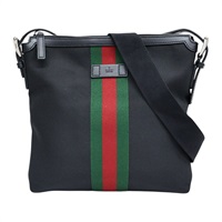 黑色 帆布 Web Messenger 肩背包【GUCCI 古馳】 631199