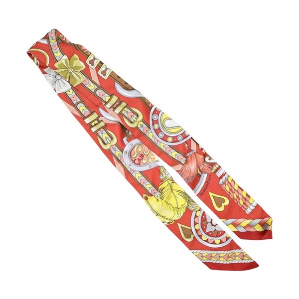 紅色 絲綢 de Coeur 絲巾【HERMES 愛馬仕】