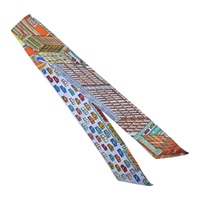 多色 絲綢 Pantin City Twilly 絲巾【HERMES 愛馬仕】