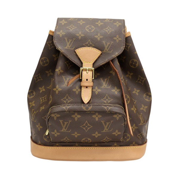棕色 原花帆布 Montsouris MM 後背包【LOUIS VUITTON LV 路易威登】 M51136