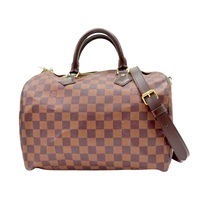 棕色 棋盤格帆布 Speedy Bandouliere 30 兩用包【LOUIS VUITTON LV 路易威登】 N41367