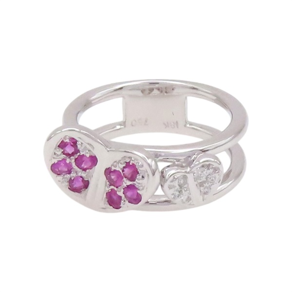 18K白金 紅寶石 0.16ct Butterfly 戒指【JEWELRY 無品牌珠寶】 Ruby/Diamond 4.35g