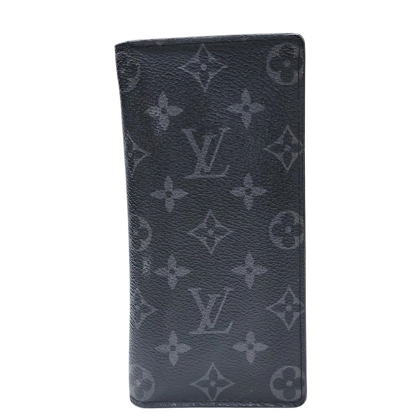 黑色 原花 PVC塗層帆布 Brazza 對折長夾【LOUIS VUITTON LV 路易威登】 M61697