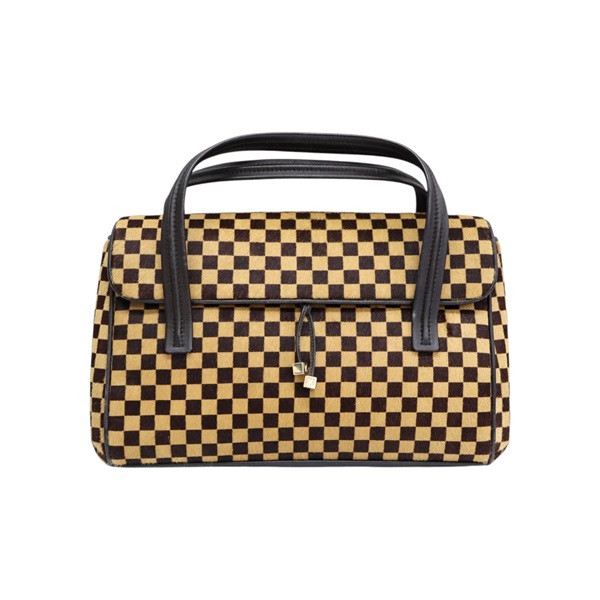 棕色 棋盤格 馬毛 Sauvage Lionne 手提包【LOUIS VUITTON LV 路易威登】 M92131